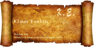 Klaus Evelin névjegykártya